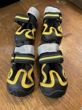 Pet Puppy Dog Shoes Boots for Small Dogs Size 1 Yellow/Black With Anti Slip Sole