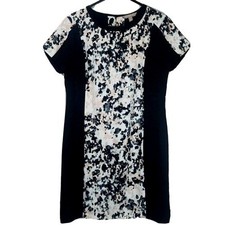 Banana Republic Sheath Dress 2 Short Sleeve Black Pink Crew Office Business