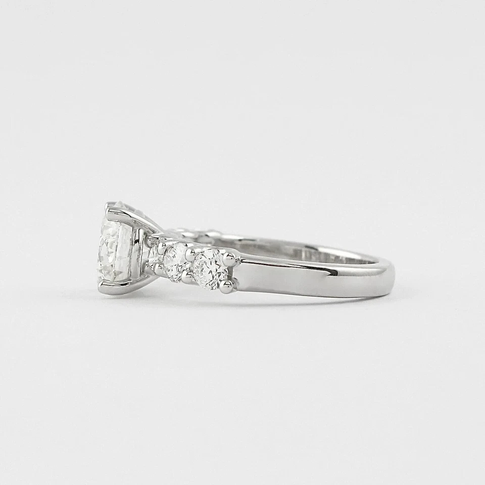 IGI Certified 1.20 CT D/VS1 Round Lab Grown Diamond Solitaire With Accent Ring - Image 3 of 4