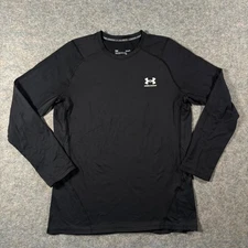 Under Armour ColdGear Fitted Long Sleeve Compression Shirt Black Men L Baselayer