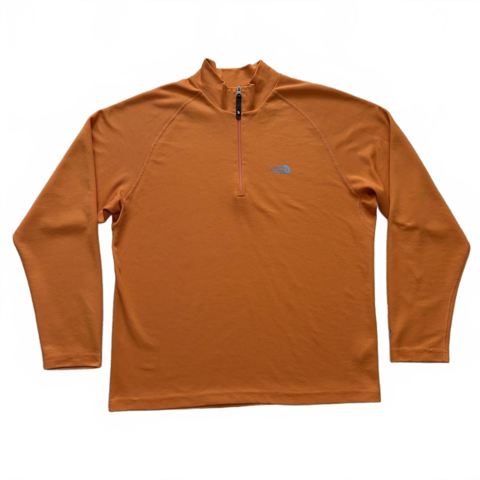 North Face Flight Series 1/4 Zip Pullover Sweater Mock Neck Orange Men's Medium