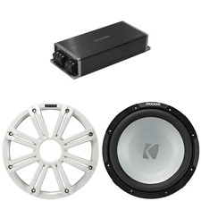 Kicker Marine KPX500.1 Powersports Amp  12" Free Air 4 Ohm  White Grill  S...