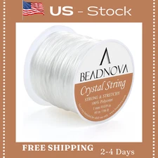 BEADNOVA 1mm Elastic Stretch Crystal String Cord for Jewelry Making Bracelet