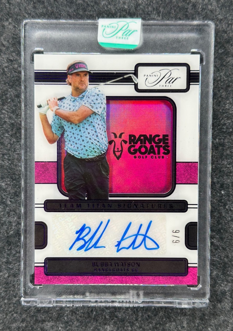 Bubba Watson Auto Pink /6 LIV Golf FOTL 2026 Panini Par Three Card #TTS-BW