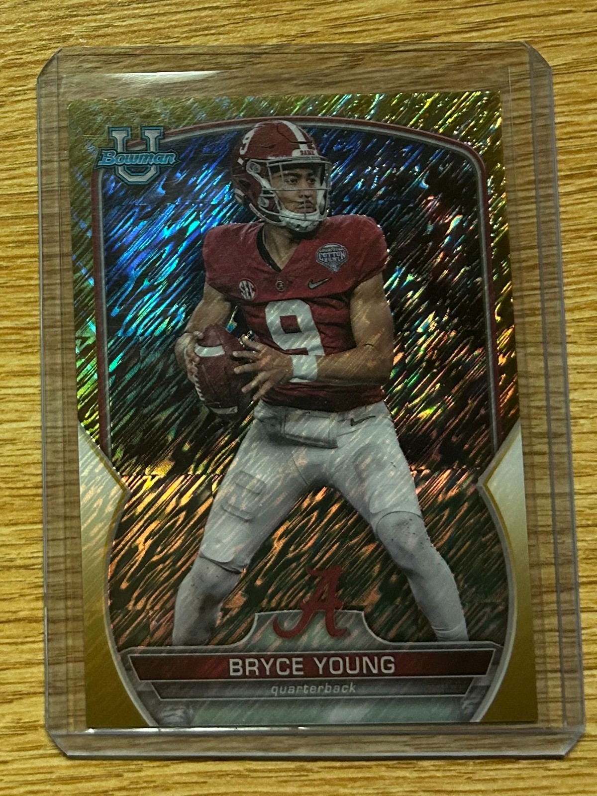 2022 Bowman University Chrome - Bryce Young #1 Gold Shimmer Refractor /50 (RC)