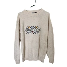 VTG  Mens Golf Embroidered Sweater L Preppy Embroidered