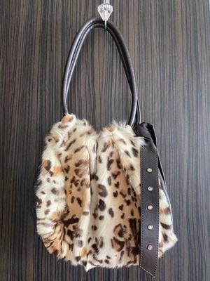 ROBERTA GANDOLFI Leopard Handbag Tote Bag Purse USED Mint Condition