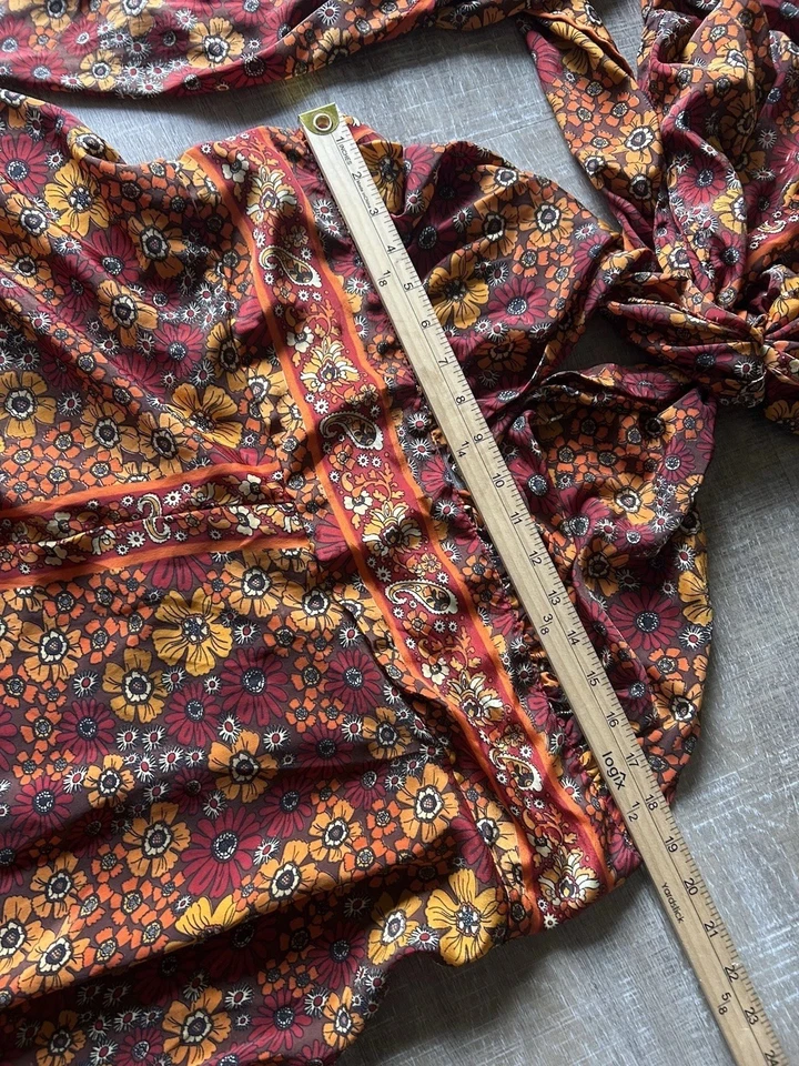 Garden Belle Shop Mono de Seda Festival 3XL Pierna Ancha Halter Hippie Floral Usado en Excelente Condición Foto 3 de 4