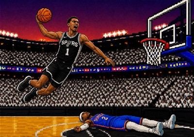 2025 CG CUSTOMS card NBA Jam/Tecmo Bowl Victor Wembanyama SGA Flopping Spurs SSP