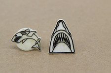 2 Vintage 70's Gumball Machine White Shark Plastic Rings Jaws USA