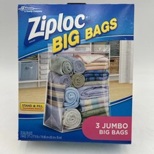 Ziploc Big Bags - 3 JUMBO 20 Gallon Bags Discontinued Organization Storage New