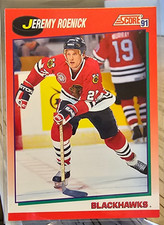 1991-92 Score Canadian English Jeremy Roenick #220 Chicago Blackhawks
