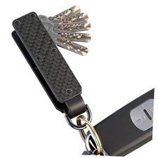 Key Organizer Minimalist Metal Key Holder for 1-5 Keys, Compact Carbon Fiber