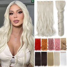 120G-130G Thick Clip In Hair Extensions One Piece Straight Curly Wavy As Human M