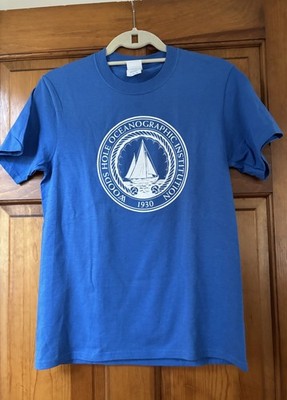 Youth Size Large Woods Hole Oceanographic Institution Blue T-shirt