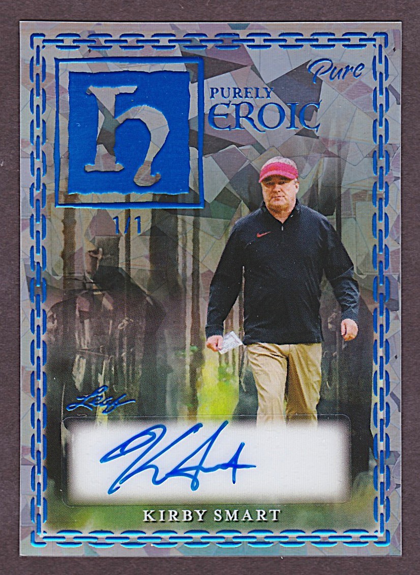 2025 Leaf Eclectic Football Purely Heroic Kirby Smart Acetate Auto 1/1 + Georgia view 1