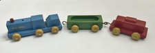 Vintage Playskool Wooden 3pc Train Set Classic Pull Toy