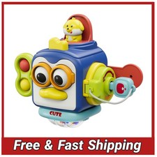 Montessori Sensory Busy Board Cube Toy for Babies Toddlers 6-18 Months