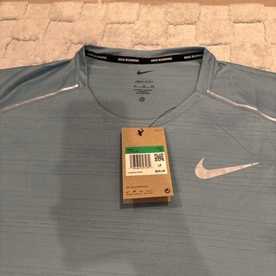 Nike X-Large Dri-Fit Miler Running Shirt AJ7565-464 Emerald Blue Reflective NWT