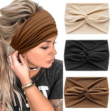 Boho Headbands for Women Extra Large Wide Turban Hair Band Workout Yaga Sport...
