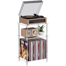 Bekugee Clear Acrylic Record Player Stand with Vinyl Small 1 Pack ,