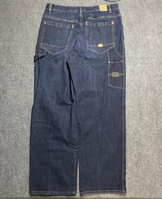 Vintage Ecko Unltd Carpenter Jeans 36 Baggy Loose Wide Blue Dark Wash Skater Y2K