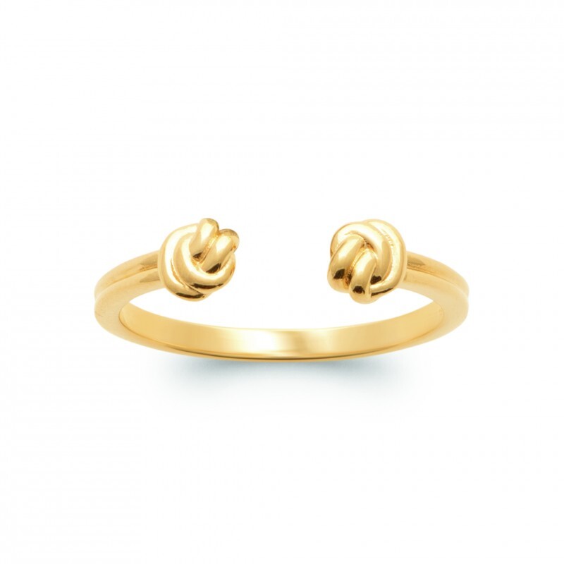 Bague ajustable noeuds plaqué or, le bijou polyvalent pour sublimer vos tenues de bureau