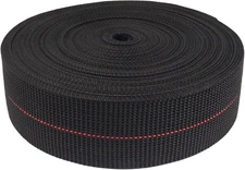 Bamboomn Two-Inch Latex Elasbelt Webbing for Chair Repair - 40' Roll Black