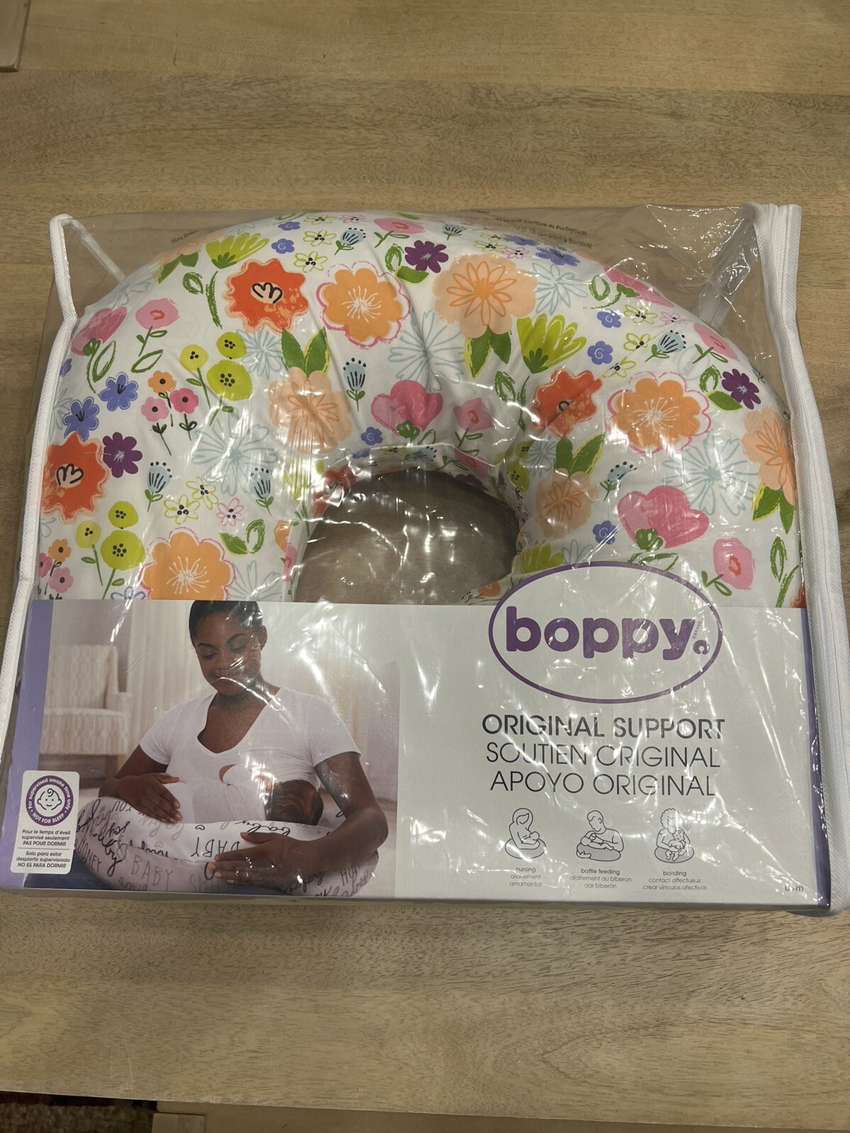 Boppy Original Nursing Pillow Support Flower Print - BRAND NEW-image