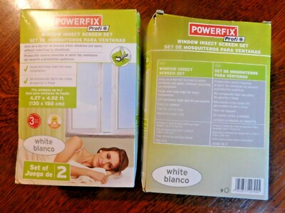 POWERFIX, WINDOW INSECT SCREEN SET KIT,UV RESISTANT, 2 WINDOWS 4.27'X4.92'