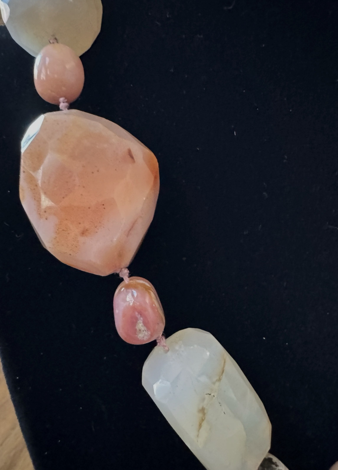 Chunky Gemstone Statement Necklace Agate Druzy Am… - image 4