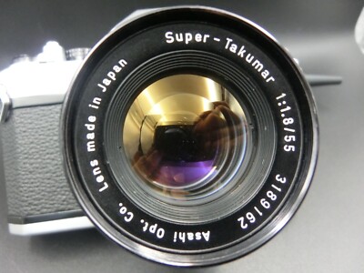 Pentax Spotmatic F SLR Film Camera Super-Takumar 55mm F1.8 Lens [N