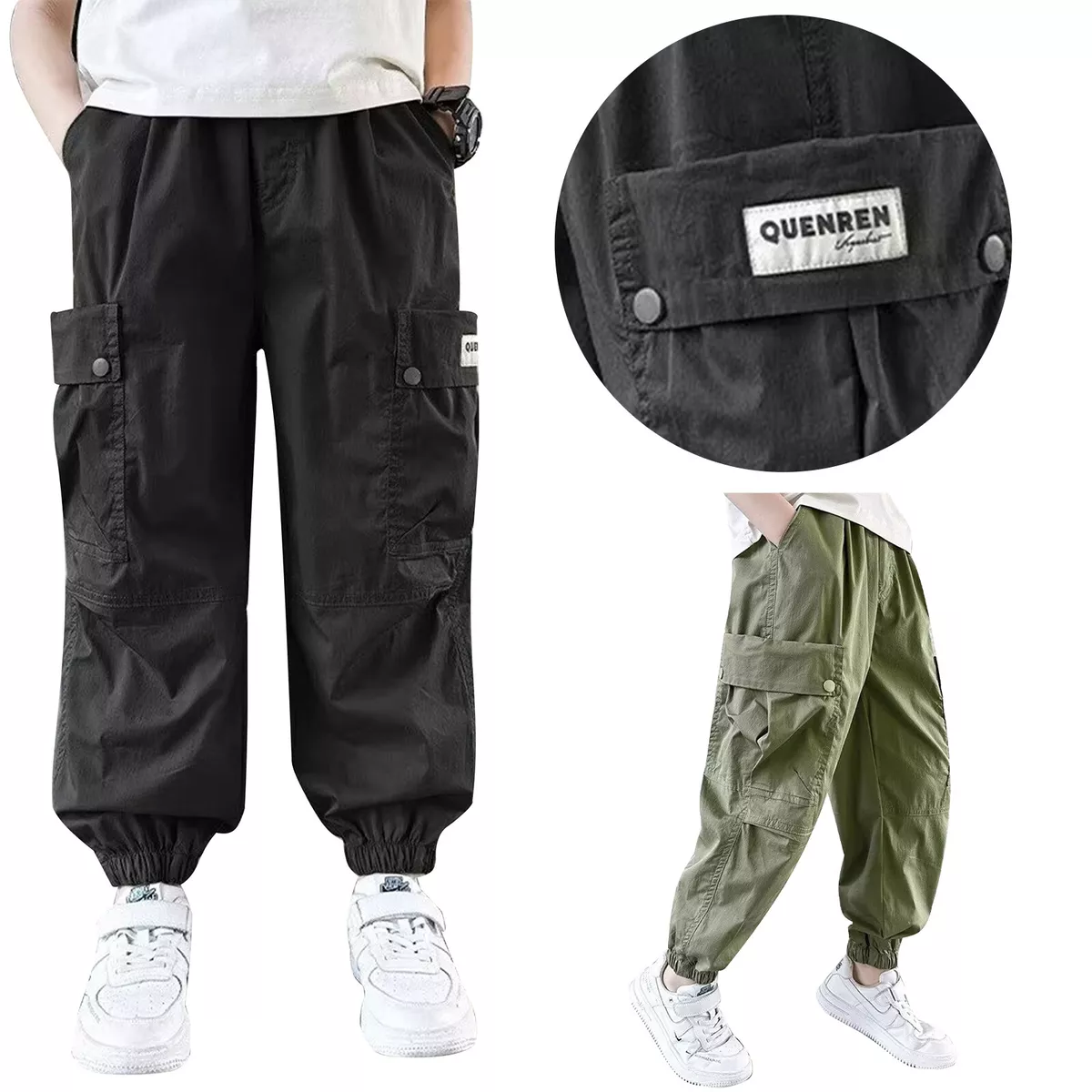 Kids Boys Trousers Soft Cargo Pants Athletic Sweatpants Skateboarding  Casual