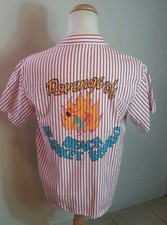 Vintage 80's Striped Ocean Pacific Surf Camp Shirt Polo 1987 M