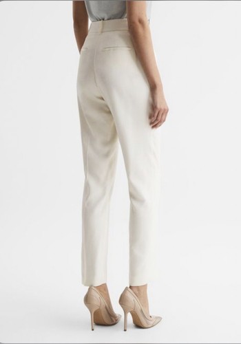 Reiss Ember Slim Fit High Rise Cream Trousers Bnwts Retail £128 Uk 6 - Picture 2 of 6