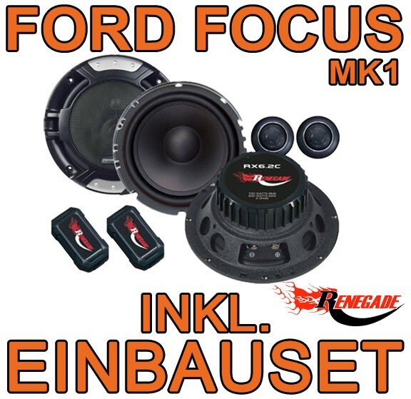 Ford Focus MK1 - Renegade 2-WEGE Frontsystem Lautsprecher Boxen Set Hinten Neu-image