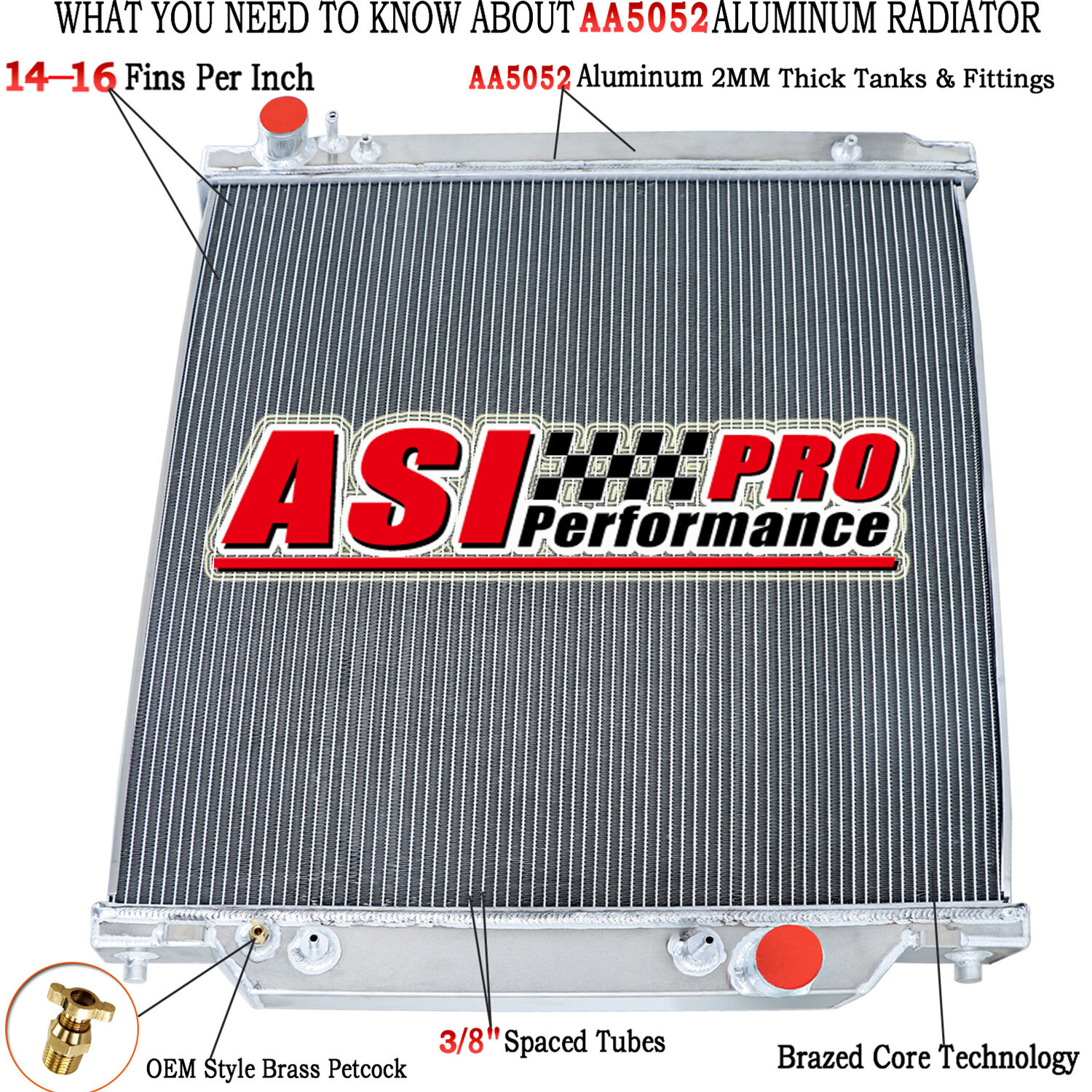 ASI 3 Row Aluminum Radiator For 6.0l Powerstroke Ford F250 F350 F450 ...