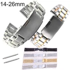 Solid Stainless Steel Watch Band 14 16 18 19 20mm 21 22mm 24mm 26mm Strap w Pins