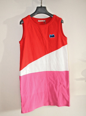 Marni Strickkleid Mädchen neu mit Etikett Alter 8, rot/weiß/pink