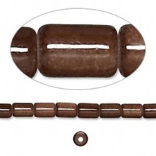 1 Std 67 Cat's Eye Fiber Optic Glass 6x4mm Brown Cylinder Beads 