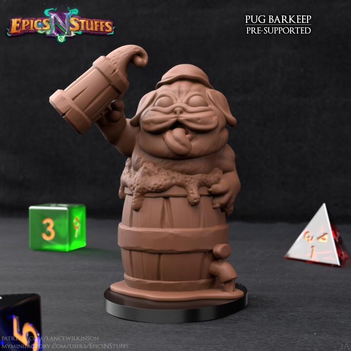 Pug Barkeep by Epics N Stuffs | D&D | DnD | Print on Demand