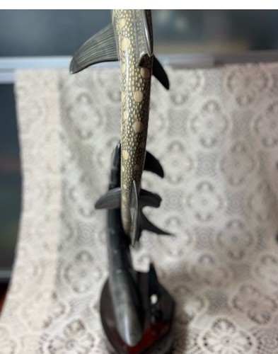 Vintage Asian Shark Hand Craved Statue - Picture 6 of 11