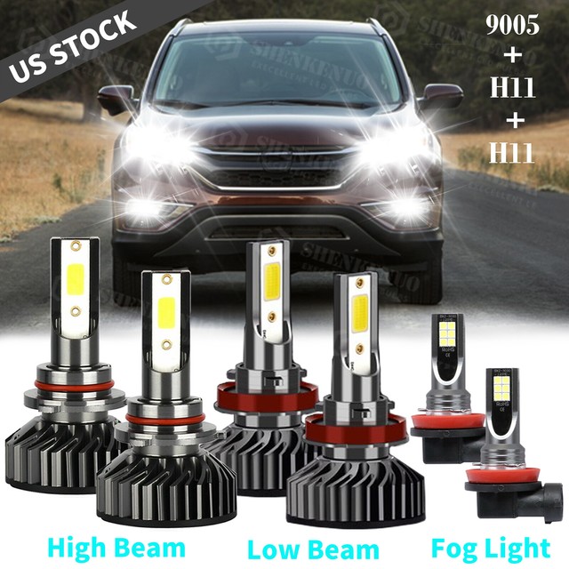 6x 6000K LED Headlight + Fog Light Bulbs For Honda CRV CRV 2015 2016