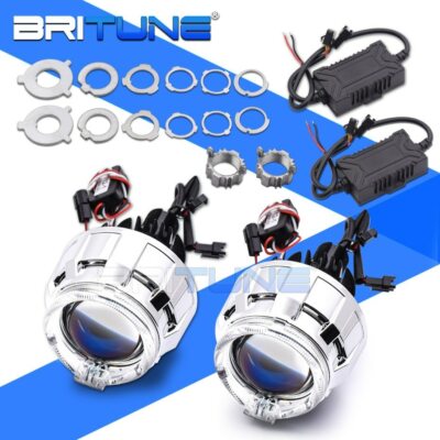 2.0 inch Mni Bi-LED Projector Lens H4 H7 H1 9005 9006 LED Angel Eyes Halo Rings