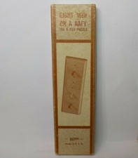 Eight Men on a Raft vintage peg Brain Teaser Skill game by Horn Made in USA