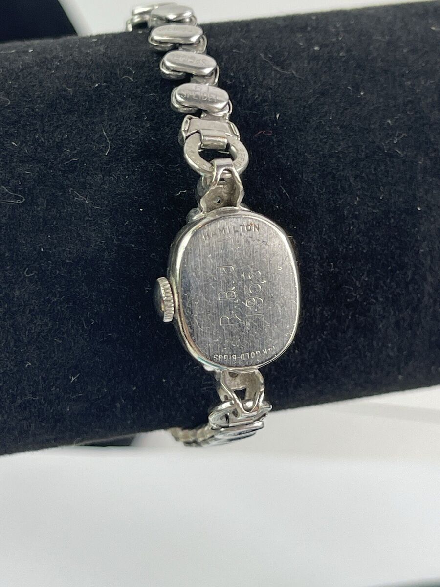 14k Biggs White Gold Ladies Hamilton Watch Vintage Beautiful 14k Biggs White Gold Ladies Hamilton Watch Vintage Beautiful