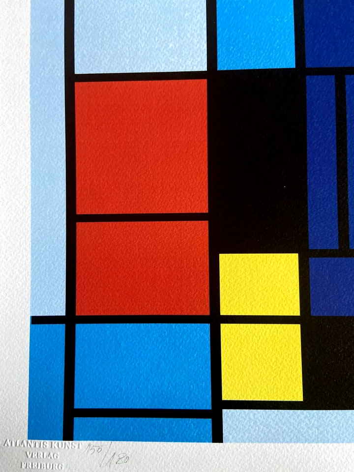 Litografía Piet Mondrian certificado de autenticidad original numerada firmada op _Josef Albers Foto 4 de 4
