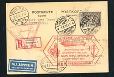 Zeppelin document Finland connecting flight to the American trip 1933 see pic...