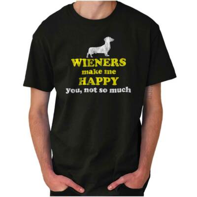 Beware of my Weiner lustige lässige Herren-T-Shirts Dackel Anspielungen Rundhalsausschnitt T-Shirts