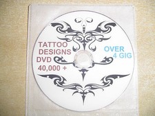 Tattoo Flash Designs 40,000 + 14 Good E Books About Tattooing On DVD Data Disc